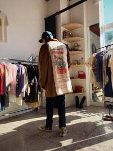 Rice Sack Patchwork Trench Coat