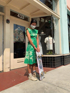 Green Pagoda Sleeve Dress