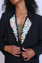 Load image into Gallery viewer, 1980s Button Embellished Black Blazer