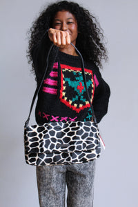 2000s Faux Fur Giraffe Handbag