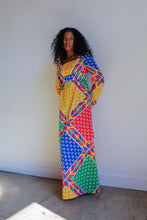 Load image into Gallery viewer, 1970s Primary Color Maxi Dress