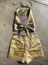 Load image into Gallery viewer, Gold Silk Reversible Halter Set