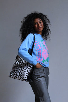 1990s Faux Fur Dalmatian Vinyl Tote Bag
