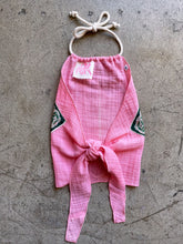 Load image into Gallery viewer, Hankie Halter Top Pink Gauze - Green Rose | Small