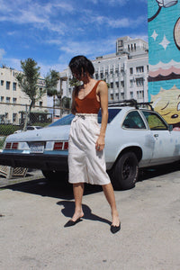 1970s White Corduroy Skirt