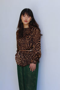 Ralph Lauren Silk Leopard Print Blouse