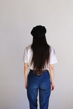 Load image into Gallery viewer, Vintage Black Wool Squiggle Beret