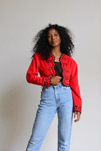 Load image into Gallery viewer, 1980s Red Velvet Bolero Jacket