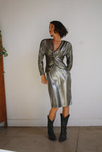 Load image into Gallery viewer, 1980s Liquid Gunmetal Dress