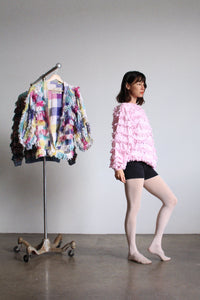 Paula Sweet Muslin Mink Art to Wear Baby Pink Cotton Pullover Sweater