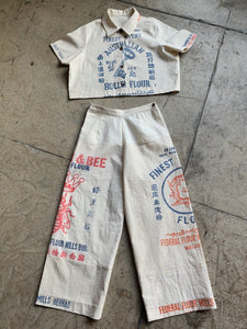 MADE TO ORDER: Kokuho Rose Crop Top & Trousers Set