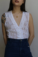 Load image into Gallery viewer, White Pearl Lace Vest
