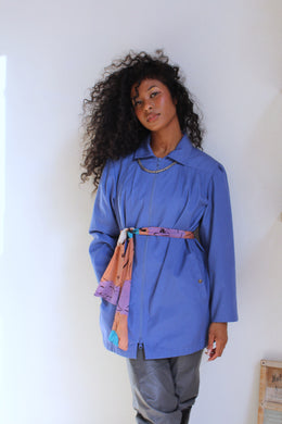 1980s Periwinkle Mini London Fog Coat  