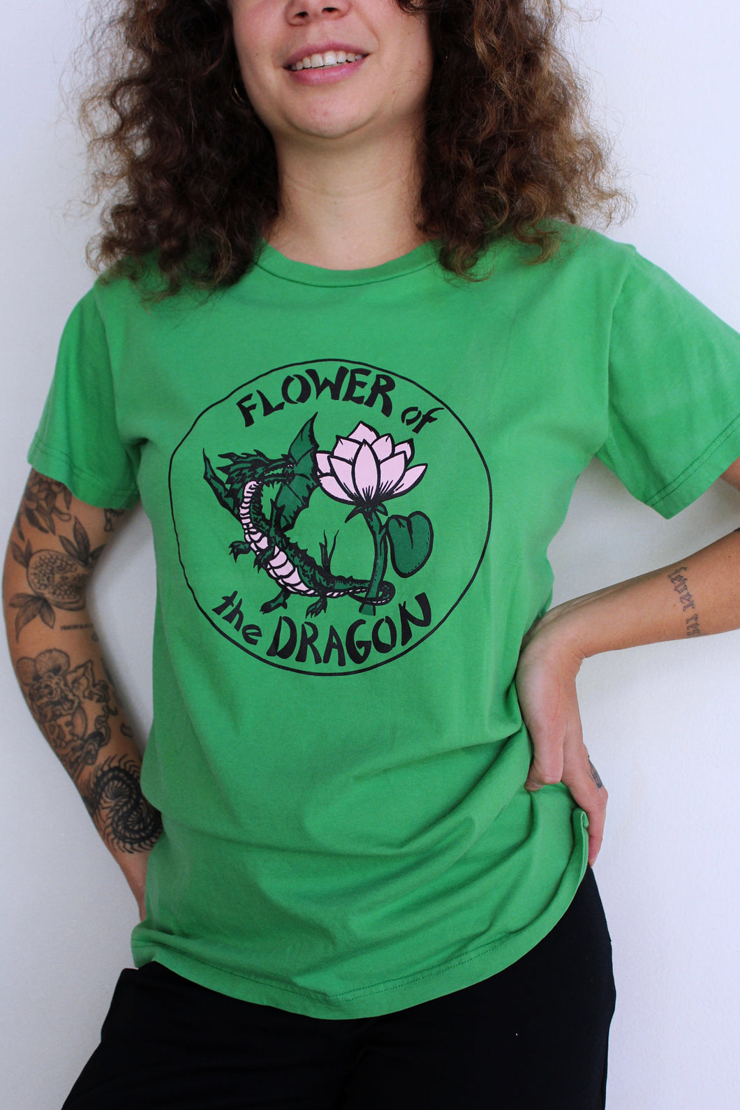 Flower of the Dragon Kelly Green Vintage Tee