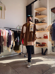 Rice Sack Patchwork Trench Coat