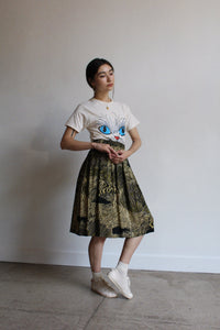 Silk Abstract Animal Print Skirt