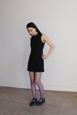 1990s Black Mini Skirt Set