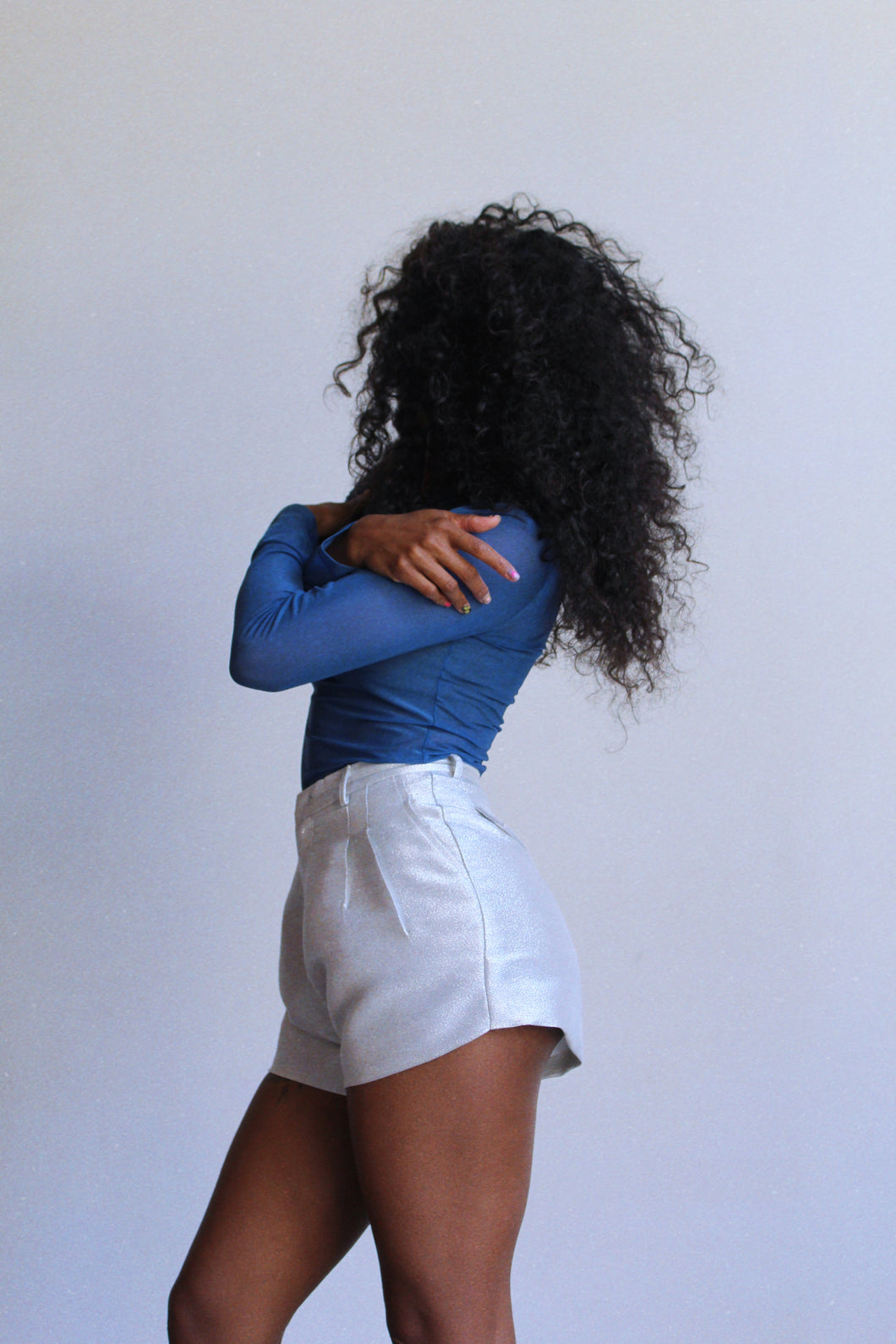 2000s Silver Lurex Shorts