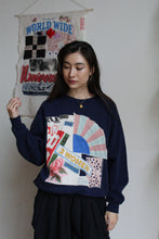 Load image into Gallery viewer, Star Bag Blue Sacred Scrap Collage Sweater