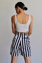 Load image into Gallery viewer, Black &amp; White Striped Shorts