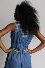 Load image into Gallery viewer, 1980s Denim &amp; Plaid Romper
