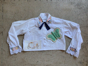 Antique Butterfly Patchwork Blouse