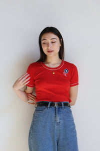 1980s Red Flower Tee