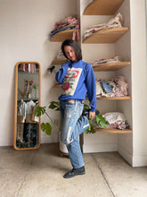 Load image into Gallery viewer, CALROSE Blue Patchwork Sweater