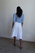 Load image into Gallery viewer, 1980s Blondie Striped Knit Puff Sleeve Dress