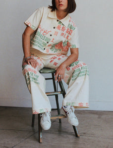 MADE TO ORDER: Kokuho Rose Crop Top & Trousers Set