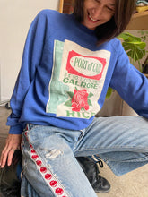 Load image into Gallery viewer, CALROSE Blue Patchwork Sweater