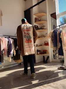 Rice Sack Patchwork Trench Coat