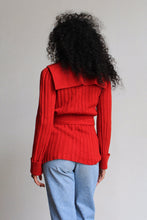 Load image into Gallery viewer, 1970s Red Ribbed Knit Cardigan