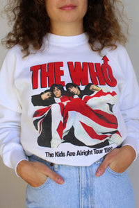 1989 The Who The Kids Are Alright Band Tour White Raglan Sweatshirt