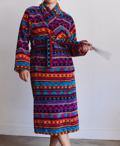 1980s Colorful Robe with Belt