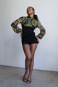 1960s Paisley Empire Waist Romper