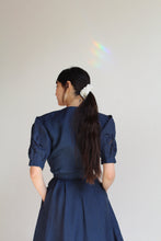 Load image into Gallery viewer, 1980s Navy Blue Linen Skirt Set