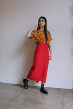 Load image into Gallery viewer, 1980s Orange Silk Abstract Print Blouse
