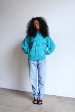 Load image into Gallery viewer, 1990s Turquoise Striped Pullover Tee