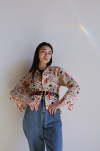 1990s Kokeshi Doll Print Top