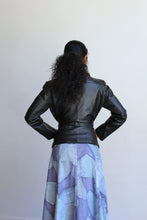 Load image into Gallery viewer, 1970s Black Leather Cropped Trench Jacket