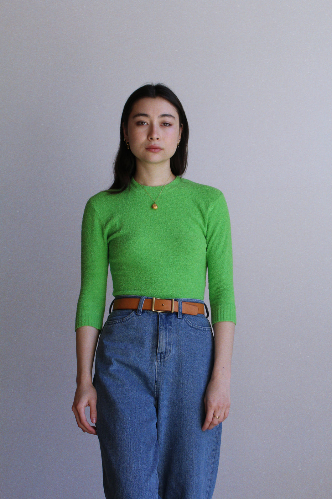 1980s Knit Lime Green Sweater