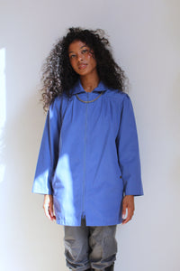 1980s Periwinkle Mini London Fog Coat  