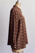 Load image into Gallery viewer, 1990s Brown Floral Lounge Blouse