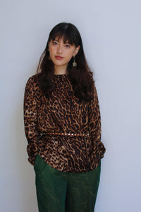 Ralph Lauren Silk Leopard Print Blouse
