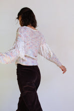 Load image into Gallery viewer, 1980s Confetti Knit Fringe Sweater