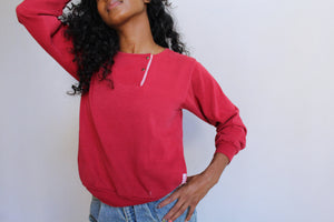 1980s Red Cotton Athletic Sweatshirt