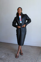 Load image into Gallery viewer, 1980s Puff Collar Black Leather Jacket