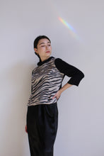 Load image into Gallery viewer, 1950s Faux Fur Zebra Wool Sweater
