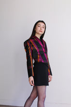 Load image into Gallery viewer, 1980s Plaid Silk Cropped Jacket